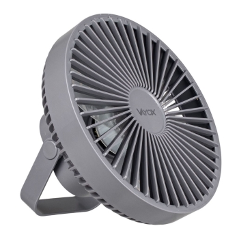 Ventilator stolni 2W s baterijom i svjetiljkom 6xSMD sivi Vayox VA0337G