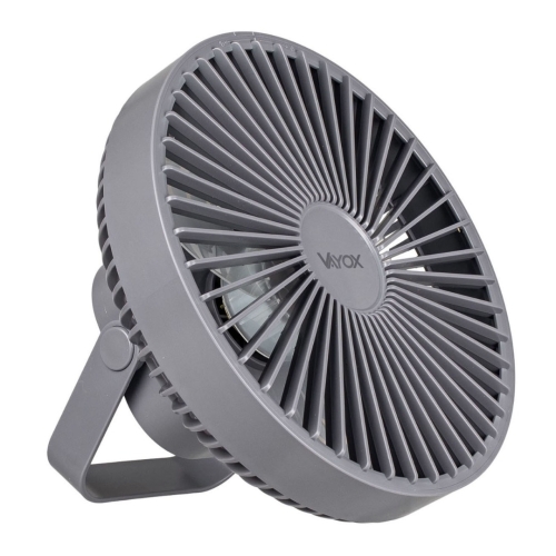 Ventilator stolni 2W s baterijom i svjetiljkom 6xSMD sivi Vayox VA0337G