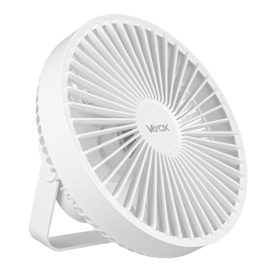 Ventilator stolni 2W s baterijom i svjetiljkom 6xSMD bijeli Vayox VA0337W