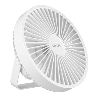 Ventilator stolni 2W s baterijom i svjetiljkom 6xSMD bijeli Vayox VA0337W