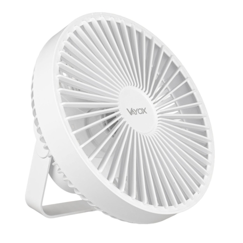 Ventilator stolni 2W s baterijom i svjetiljkom 6xSMD bijeli Vayox VA0337W
