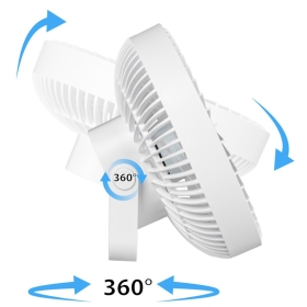 Ventilator stolni 2W s baterijom i svjetiljkom 6xSMD bijeli Vayox VA0337W