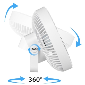 Ventilator stolni 2W s baterijom i svjetiljkom 6xSMD bijeli Vayox VA0337W
