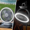 Ventilator stolni 3W s baterijom i svjetiljkom 48xSMD sivi Vayox VA0338G