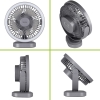 Ventilator stolni 3W s baterijom i svjetiljkom 48xSMD sivi Vayox VA0338G