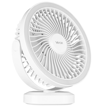 Ventilator stolni 3W s baterijom i svjetiljkom 48xSMD bijeli Vayox VA0338W