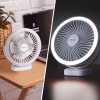 Ventilator stolni 3W s baterijom i svjetiljkom 48xSMD bijeli Vayox VA0338W