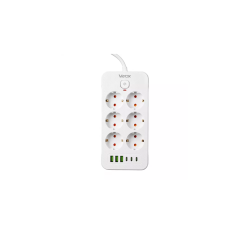 Prenosiva utičnica 6xSchuko sa prekidačem 10A, 3xUSB-A, 3xUSB-C, bijela, kabel 2m VA0465W-2
