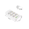 Prenosiva utičnica 6xSchuko sa prekidačem 10A, 3xUSB-A, 3xUSB-C, bijela, kabel 2m VA0465W-2 Prenosiva utičnica 6xSchuko sa prekidačem 10A, 3xUSB-A, 3xUSB-C, bijela, kabel 2m VA0465W-2