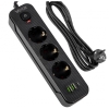 Prenosiva utičnica 3xSchuko sa prekidačem 10A, 2xUSB-A, 1xUSB-C, crna, kabel 1,5m VA0467B-1,5 Prenosiva utičnica 3xSchuko sa prekidačem 10A, 2xUSB-A, 1xUSB-C, crna, kabel 1,5m VA0467B-1,5