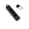 Prenosiva utičnica 3xSchuko sa prekidačem 10A, 2xUSB-A, 1xUSB-C, crna, kabel 1,5m VA0467B-1,5 Prenosiva utičnica 3xSchuko sa prekidačem 10A, 2xUSB-A, 1xUSB-C, crna, kabel 1,5m VA0467B-1,5