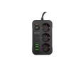 Prenosiva utičnica 3xSchuko sa prekidačem 10A, 3xUSB-A, 3xUSB-C, crna, kabel 3m VA0468B-3 Prenosiva utičnica 3xSchuko sa prekidačem 10A, 3xUSB-A, 3xUSB-C, crna, kabel 3m VA0468B-3