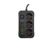 Prenosiva utičnica 3xSchuko sa prekidačem 10A, 3xUSB-A, 3xUSB-C, crna, kabel 5m VA0468B-5 Prenosiva utičnica 3xSchuko sa prekidačem 10A, 3xUSB-A, 3xUSB-C, crna, kabel 5m VA0468B-5