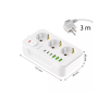 Prenosiva utičnica 3xSchuko sa prekidačem 10A, 3xUSB-A, 3xUSB-C, bijela, kabel 3m VA0468W-3 Prenosiva utičnica 3xSchuko sa prekidačem 10A, 3xUSB-A, 3xUSB-C, bijela, kabel 3m VA0468W-3