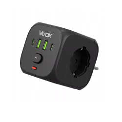 Električni razdjelnik s prekidačem, 3xSchuko utičnice, 2xUSB-A, 2xUSB-C crna VA0472B