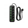 Prenosiva utičnica 5xSchuko sa prekidačem 10A, 4xUSB-A, 1xUSB-C, crna, kabel 5m VA0473B-5 Prenosiva utičnica 5xSchuko sa prekidačem 10A, 4xUSB-A, 1xUSB-C, crna, kabel 5m VA0473B-5