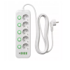 Prenosiva utičnica 5xSchuko sa prekidačem 10A, 4xUSB-A, 1xUSB-C, bijela, kabel 3m VA0473W-3 Prenosiva utičnica 5xSchuko sa prekidačem 10A, 4xUSB-A, 1xUSB-C, bijela, kabel 3m VA0473W-3