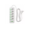 Prenosiva utičnica 5xSchuko sa prekidačem 10A, 4xUSB-A, 1xUSB-C, bijela, kabel 5m VA0473W-5 Prenosiva utičnica 5xSchuko sa prekidačem 10A, 4xUSB-A, 1xUSB-C, bijela, kabel 5m VA0473W-5