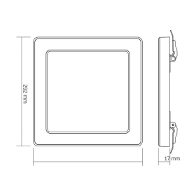 Panel LED 2u1 nadgradno/ugradni kvadratni VIDEX DL6S 24W 3000K-4000K-65000K 220V bijelo 