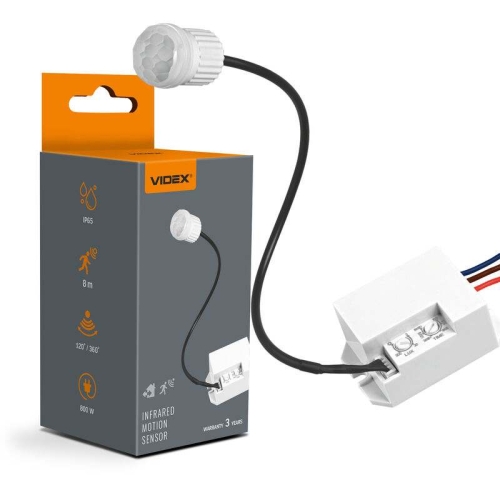 PIR senzor pokreta i svjetla ugradbeni 800W IP65 bijela VIDEX VL-SPR24