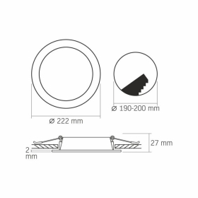 Panel LED ugradbeni okrugli VIDEX-DOWNLIGHT-LED-DLBR-184-18W-NW 