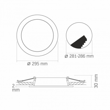 Panel LED ugradbeni okrugli VIDEX-DOWNLIGHT-LED-DLBR-244-24W-NW 