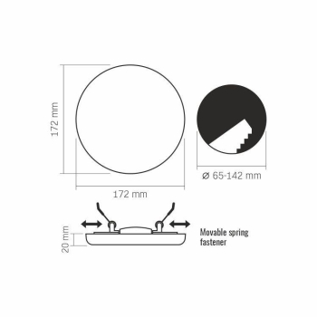 Panel LED bez okvira ugradni okrugli VIDEX-DOWNLIGHT-LED-DLFR-24W-NW 