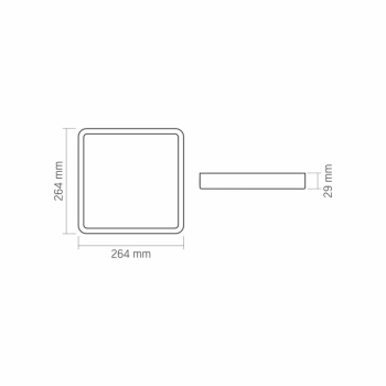 Panel LED nadgradni kvadratni VIDEX-DOWNLIGHT-LED-DLSS-Crno-24W-NW 