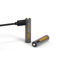 Lithium punjiva baterija AAA +USB-C port 2pcs/pack VIDEX LIR03C/AAA/2B/1.5V/570