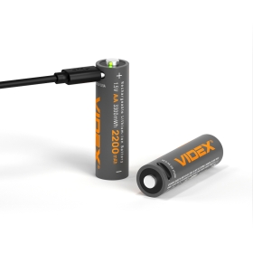 Lithium punjiva baterija AA +USB-C port 2pcs/pack VIDEX LIR6C/AA/2B/1.5V/2200