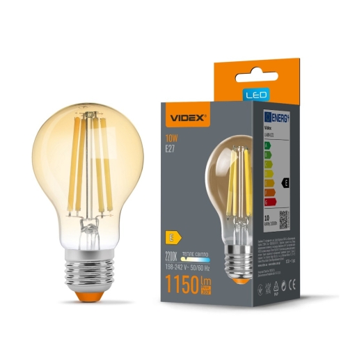 Žarulja LED 10W 2200K 1150lm E27 A60 IP20 filament brončana VIDEX VL-A60FA-10272