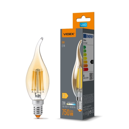 Žarulja LED 6W 2200K 750lm E14 C37 IP20 filament brončana VIDEX VL-C37FTA-06142 Žarulja LED 6W 2200K 750lm E14 C37 IP20 filament brončana VIDEX VL-C37FTA-06142