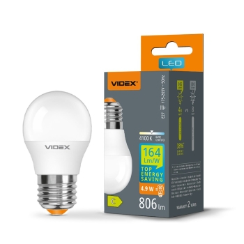 Žarulja LED 4,9W 4100K 806lm E27 G45h IP20 VIDEX VL-G45h-49274
