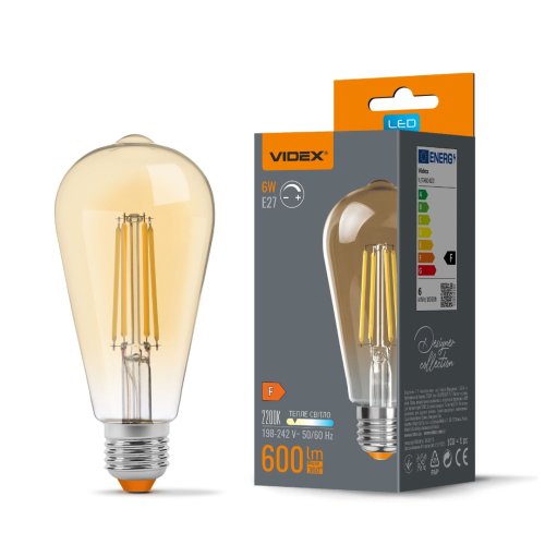Žarulja LED 6W 2200K 600lm E27 ST64 IP20 filament dimabilna brončana VIDEX VL-ST64FAD-06272 Žarulja LED 6W 2200K 600lm E27 ST64 IP20 filament dimabilna brončana VIDEX VL-ST64FAD-06272