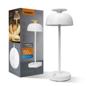 Stolna LED svjetiljka 8,5W 4000K 150lm RGB s funkcijom bijelog šuma bijela VIDEX VL-TF23W