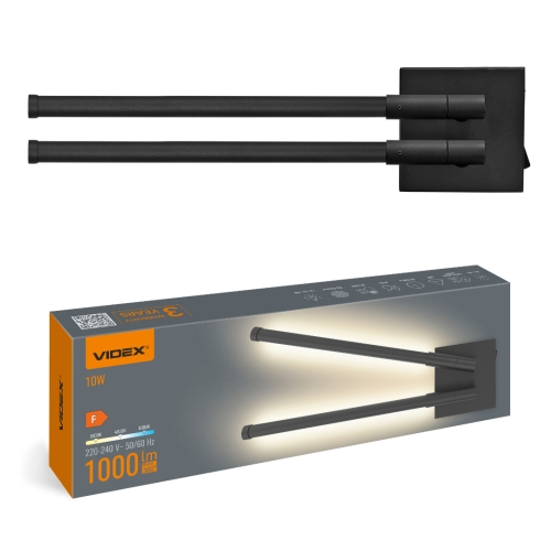 Stropna/zidna dekorativna svjetiljka 10W 3CCT 1000lm crna VIDEX VL-WL042-10CB