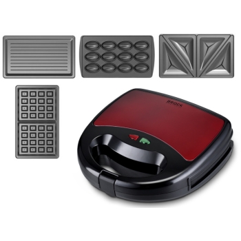 Aparat za sendviče BROCK SSM 6004 RD (sendvič/oraha/vafel/roštilj), 750W