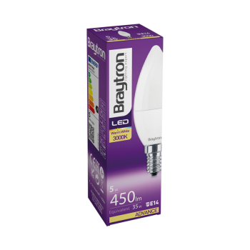 Žarulja LED 5W 3000K 450lm E14 C37 IP20 svijeća BRAYTRON BA09-00510