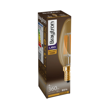 Žarulja LED 4W 2200K 360lm E14 C35 IP20 amber filament BRAYTRON BB36-00410