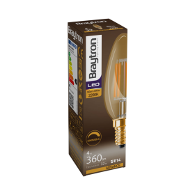 Žarulja LED 4W 2200K 360lm E14 C35 IP20 amber filament dimabilna BRAYTRON BB36-60410