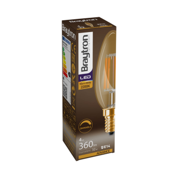 Žarulja LED 4W 2200K 360lm E14 C35 IP20 amber filament dimabilna BRAYTRON BB36-60410