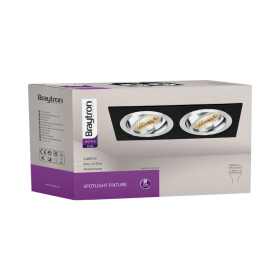 Kućište za GU10 žarulju max 2x35W 92x25x170mm IP20 pravokutno crno-srebrno BRAYTRON BH03-00121