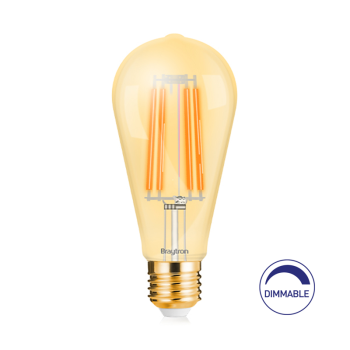 Žarulja LED 6W 2200K 540lm E27 ST64 IP20 amber filament dimabilna BRAYTRON BB46-60620