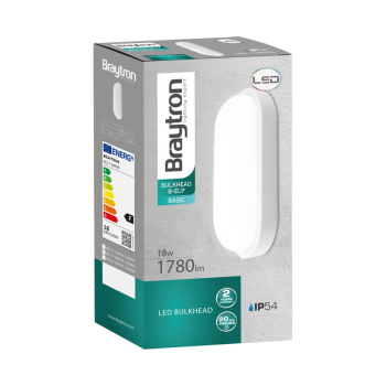 Zidna svjetiljka 18W 3000K 1780lm 260x135mm IP54 brodska bijela B-ELP BRAYTRON BC17-00900