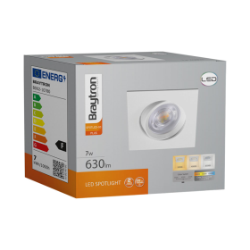 Stropna svjetiljka 7W 3CCT 630lm 85x85 IP20 ugradbena kvadratna SPOT bijela BRAYTRON BD02-10780