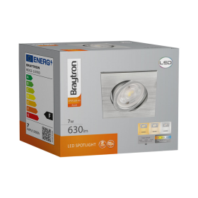 Stropna svjetiljka 7W 3CCT 630lm 85x85 IP20 ugradbena kvadratna SPOT srebrna BRAYTRON BD02-10783