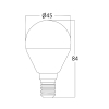 Žarulja LED 5W 3000K 450lm E14 P45 IP20 kuglica BRAYTRON BA11-00510