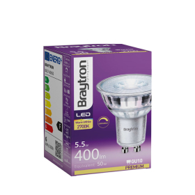 Žarulja LED 5.5W 2700K 400lm GU10 38D IP20 staklena dimabilna BRAYTRON BA27-60650