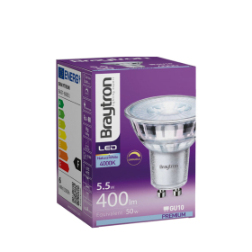 Žarulja LED 5.5W 4000K 400lm GU10 38D IP20 staklena dimabilna BRAYTRON BA27-60651