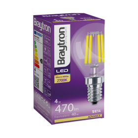 Žarulja LED 4W 2700K 470lm E14 P45 CLR filament BRAYTRON BA37-00410